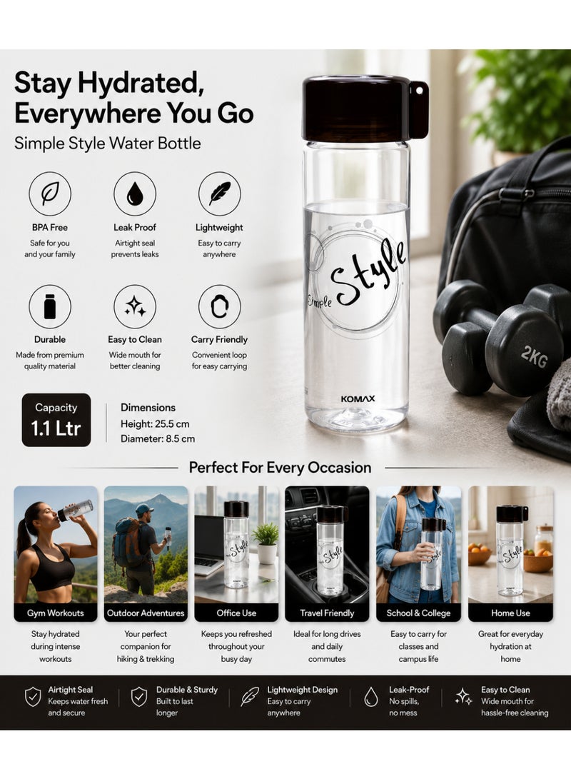 Komax Water Bottle Style 550ml Black - Image 4