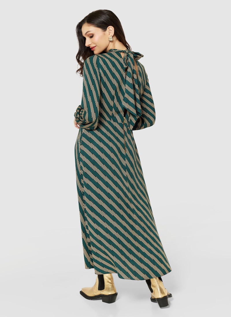 Closet London Balloon Sleeve Striped Dress  - Image 2