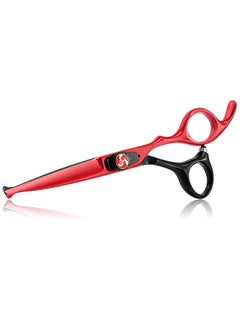 PURPLEBIRD 6 Inch Hair Cutting Shears Kids Safety Rounded Tips Hair Scissors Professional Hairdressing Haircut Kit for Salon Barber Child Baby and Home Usage Japanese Stainless Steel Black and Red
