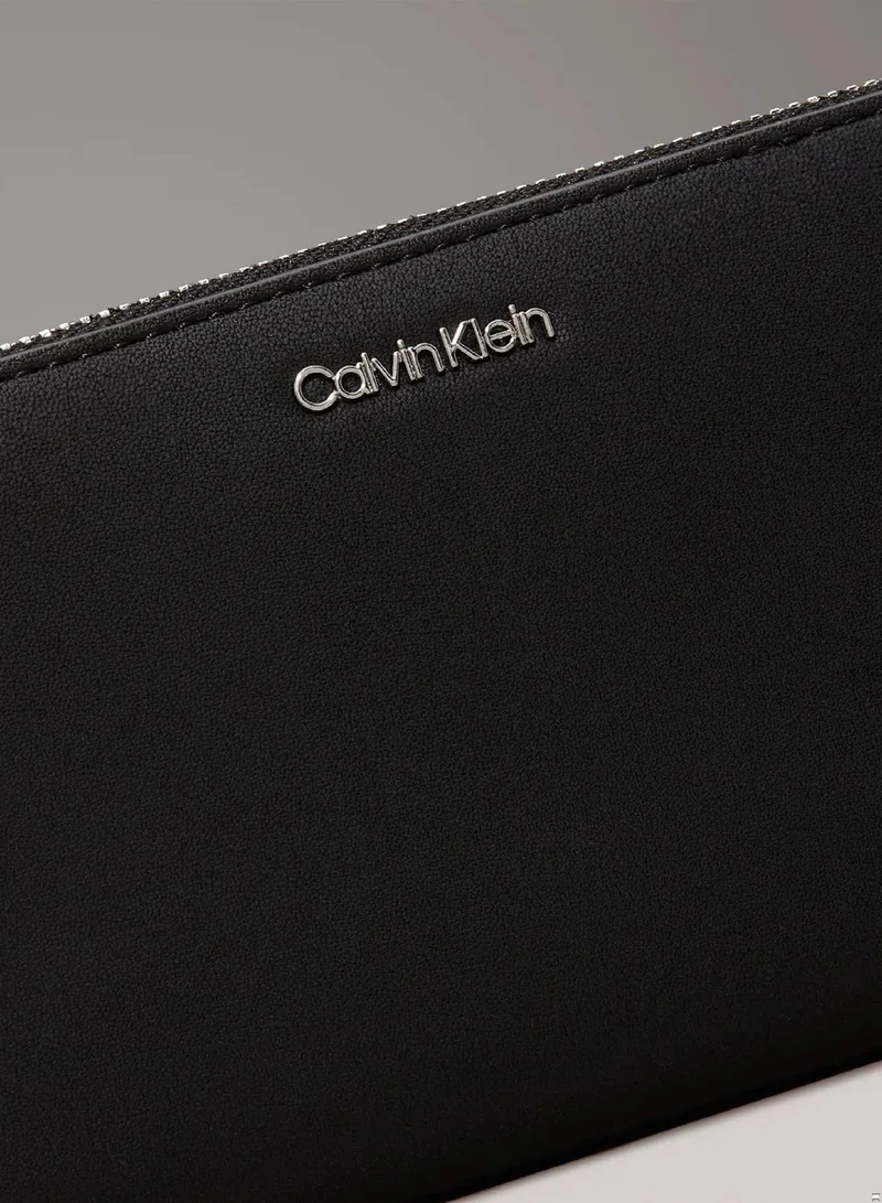 Calvin Klein BLACK Large Zip Around Wallet for Women | Best Price UAE