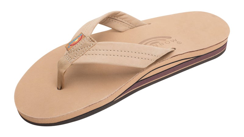 Rainbow Sandals Mens Premier Leather Double Stack, Brown Size XXL - Image 1