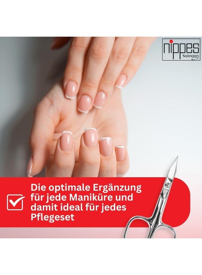 nippes Solingen Nail Scissors Nickel Plated (851) | Essential Tool For The Perfect Manicure | Made Of Hardened Nickel-Plated Steel | With A Stalk & Curved Tip - Image 3