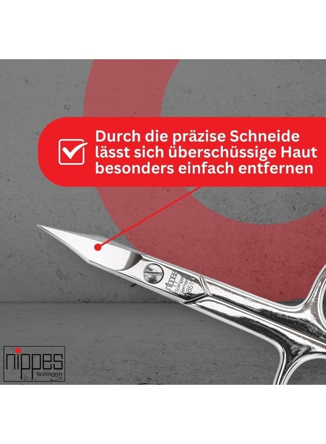 nippes Solingen Nail Scissors Nickel Plated (851) | Essential Tool For The Perfect Manicure | Made Of Hardened Nickel-Plated Steel | With A Stalk & Curved Tip - Image 4