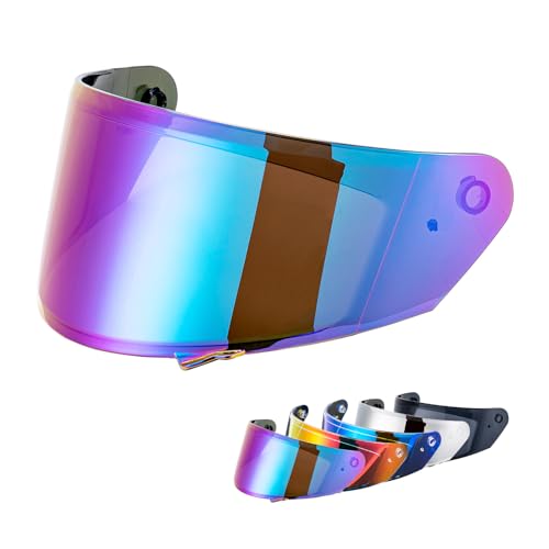VCOROS X9 Full Face Motorcycle Helmet Replacement Shield 5Color Lens Available (Rainbow) - Image 1