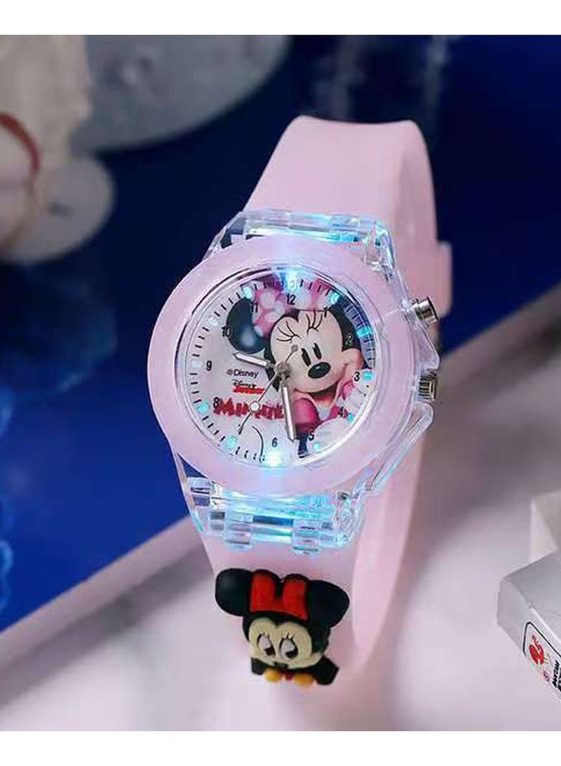 ديزني ساعة أطفال كرتونية، ساعة أطفال لعبة بتأثير ضوئي، ساعة إلكترونية كرتونية للأطفال