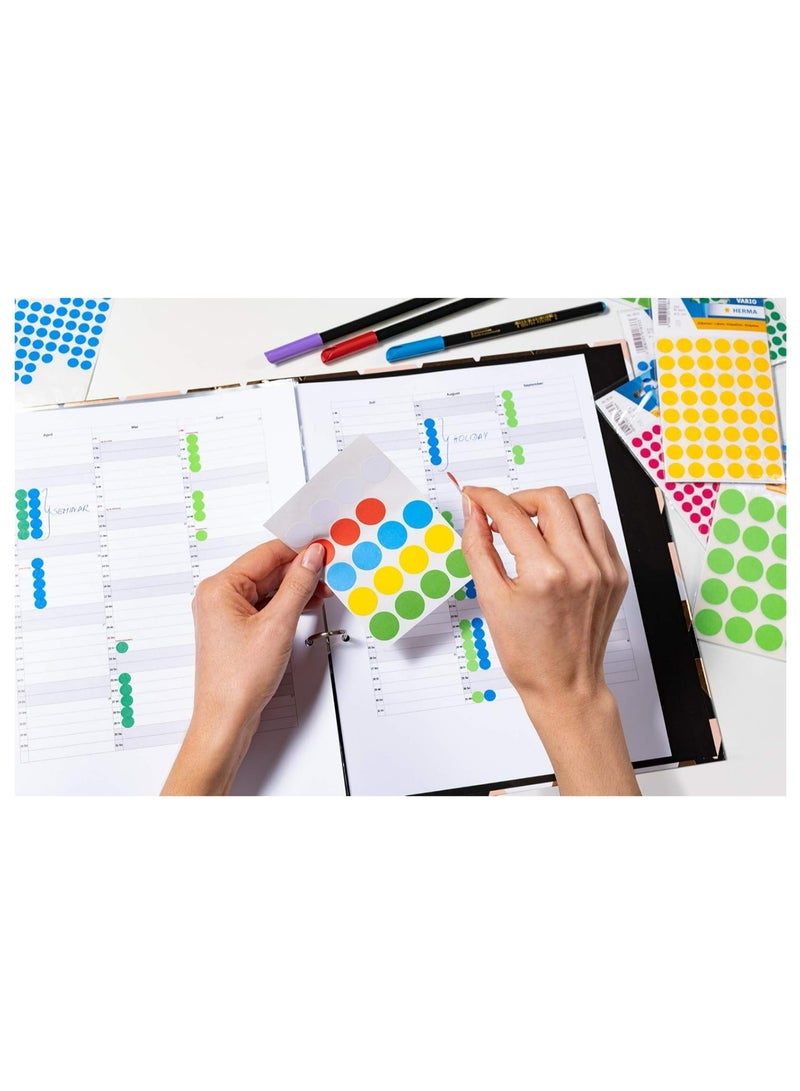 هيرما 2273 ملصقات متعددة الاغراض / نقاط ملونة Ø 32 ملم ورق ازرق دائري غير لامع نقش يدوي 480 قطعة - Image 4