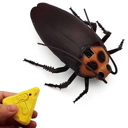 Tipmant Mini RC Cockroach Toy Remote Control Roach Insect Realistic Simulation Electric Electronic Animal for Pets Cat Dogs Toddler Kids Birthday Gifts - Image 1