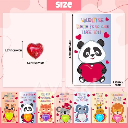 Aviski 28PACK Valentines Day Greeting Cards With Heart Shape Stress Ball Stretchy Kids Valentine Exchange Cards for Girls Boys School Class Exchange Gifts Classroom Prizes Valentine Party Favors - Image 5