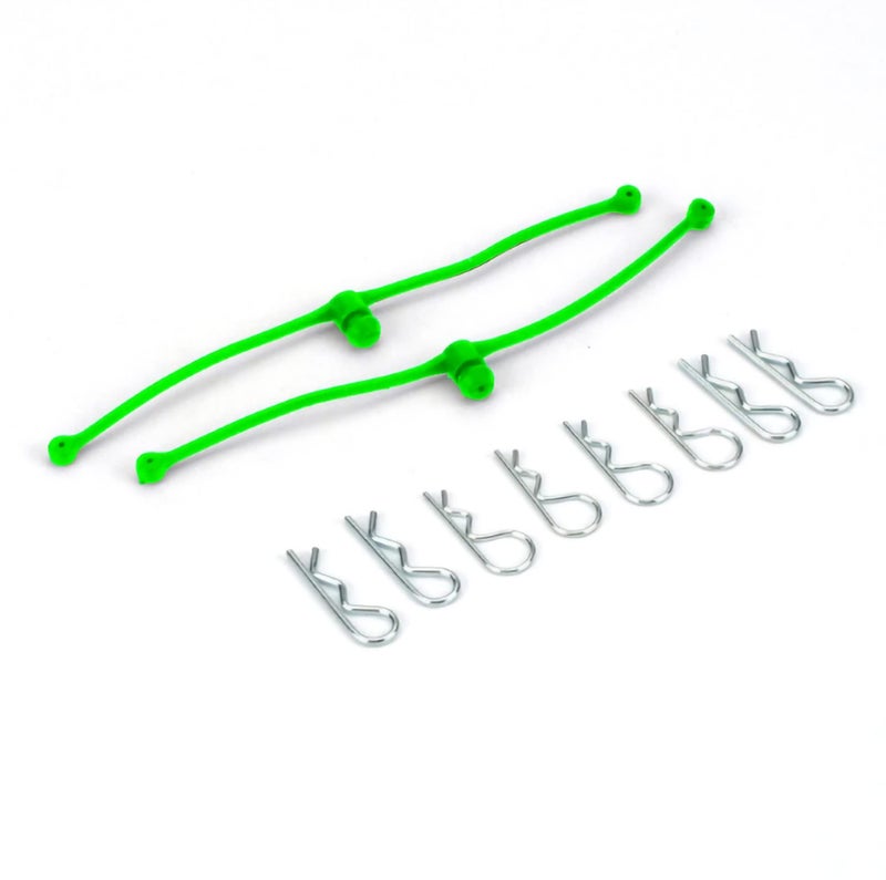 DuBro Body Klip Retainer with Rubber Attachments for RC Cars and Trucks 2Pack Lime Green - Image 2
