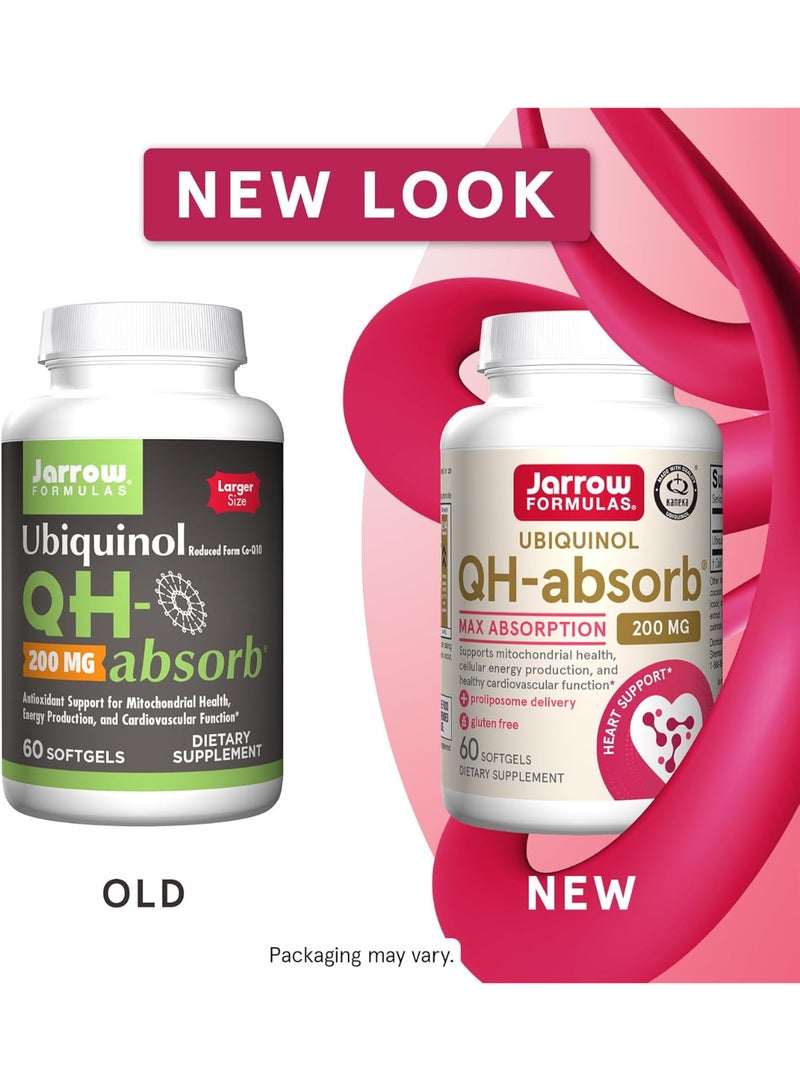 jarrow formulas Ubiquinol QH-absorb Supports Mitochondrial Energy Production and Cardiovascular Health 60 Softgels - Image 2