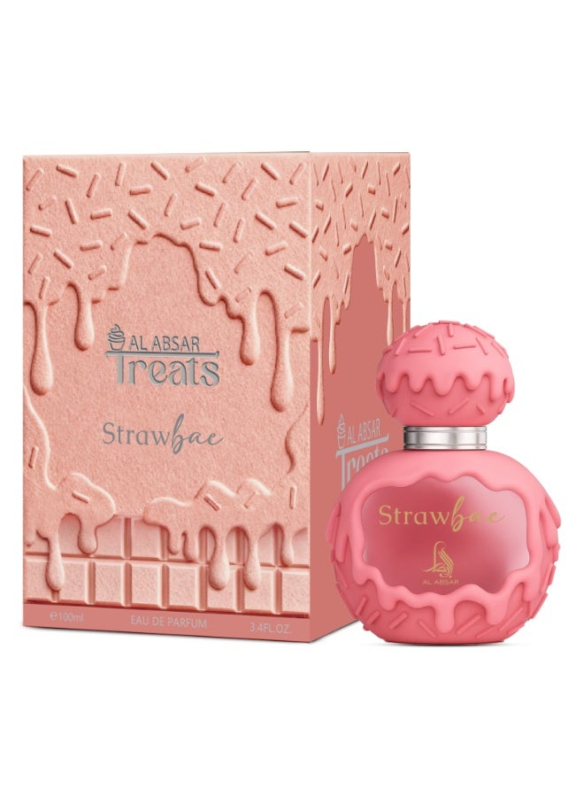 Al Absar Strawbea Perfume 100ml - Eau de Parfum For Him & Her - Strawberry Fruity Gourmand Sweet Vanilla Scent - Image 1