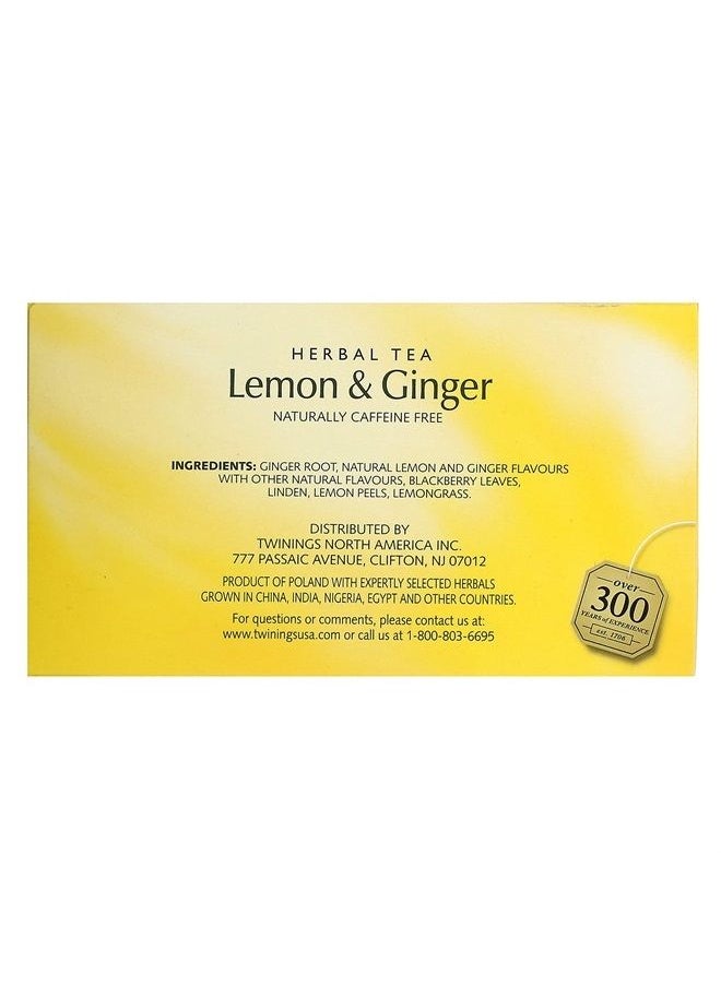 Twinings - Herbal Tea, Lemon & Ginger, Caffeine Free, 50 Tea Bags, 2.65 oz (75 g), Twinings - Image 1