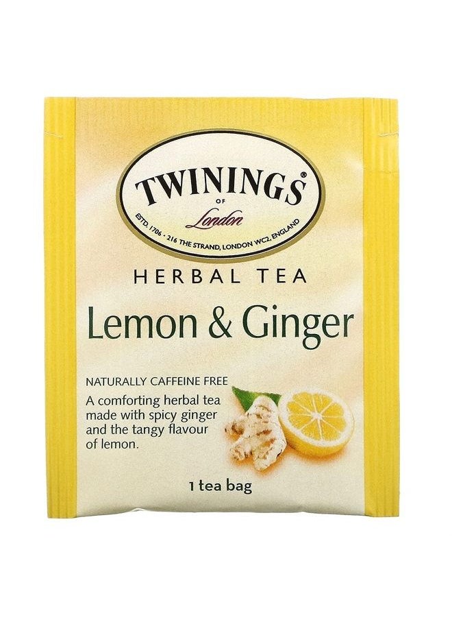 Twinings - Herbal Tea, Lemon & Ginger, Caffeine Free, 50 Tea Bags, 2.65 oz (75 g), Twinings - Image 1