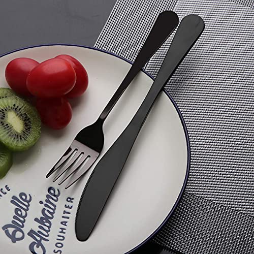 OASMU Travel Utensils Set with Case Reusable Portable Cutlery Set Stainless Steel 8pcs Including Dinner Knife Fork Spoon Chopsticks straws(Black) - Image 4