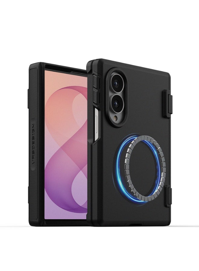 Terra Guard Modern Samsung Galaxy Z Fold 8 Case Cover [MagSafe Compatible] with Flex Hinge Protection - Black