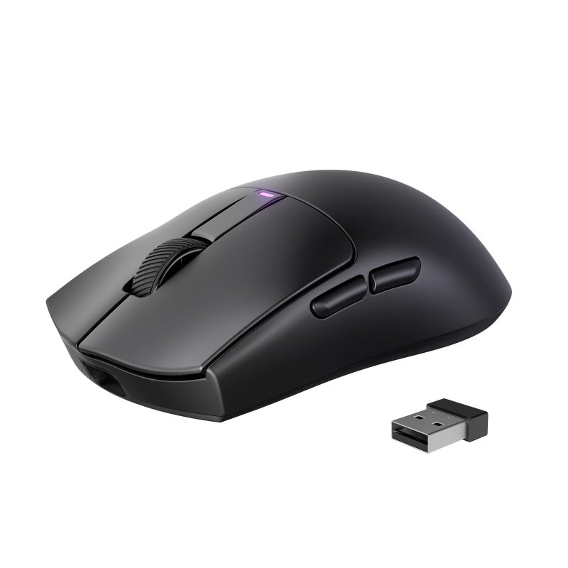 RisoPhy Superlight Wireless Gaming Mouse, 62g Dual Macro-Switches Gaming Mouse, 3-Mode Wireless/USB-C/Bluetooth Mouse with Adjustable 12000DPI, 5 Programmable Buttons Computer Mouse for PC/Mac-Black - Image 1