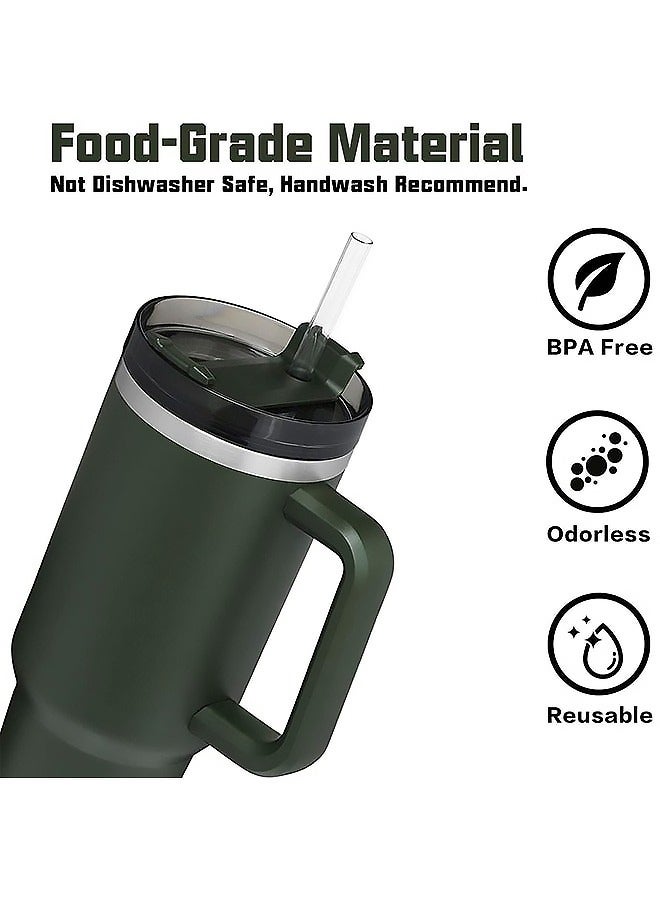 8 قطع من القش القابل لإعادة الاستخدام مع فرشاة تنظيف استبدال القش متطابق مع 40 أونصة 30 أونصة كأس ستانلي تمبلر البلاستيك الشفاف، مثالي للسفر في مكتب المنزل في الهواء الطلق والمشروبات اليومية - Image 5