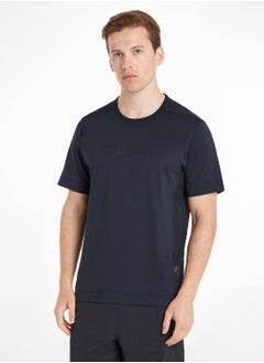 CALVIN KLEIN Calvin Klein Men's T-Shirt - Short Sleeves - Sportswear - Polyester , Black  - Image 1