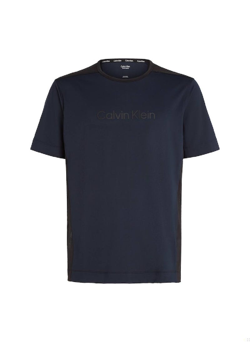 CALVIN KLEIN Calvin Klein Men's T-Shirt - Short Sleeves - Sportswear - Polyester , Black  - Image 2