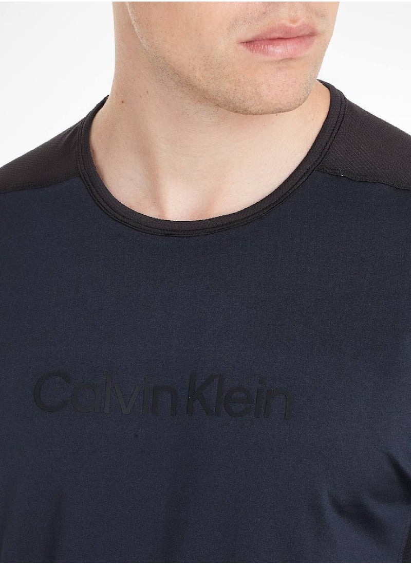 CALVIN KLEIN Calvin Klein Men's T-Shirt - Short Sleeves - Sportswear - Polyester , Black  - Image 5