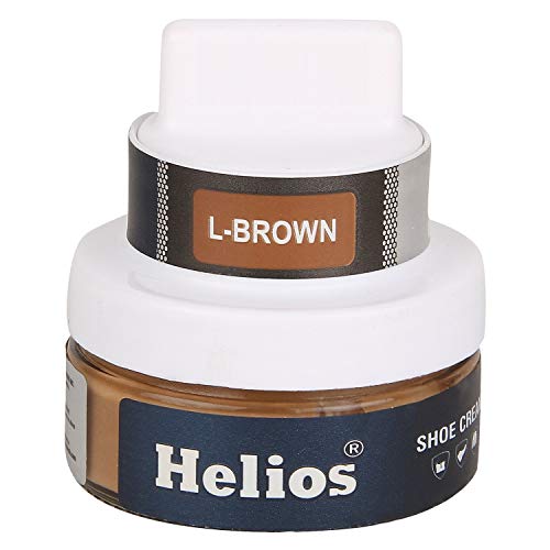 Helios shoe cream with applicator | Shoe Polish for Leather | Boot, Purse, Belt, Handbag, Jacket | Leather Conditioner | 48 GM(L.Brown) - Image 2