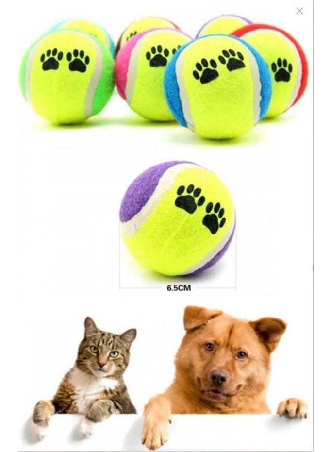 9 pet-specific tennis balls, wear-resistant and non-hurting teeth, with paw prints, outdoor throwing and relieving boredom interactive dog toys (random colors) - Image 2