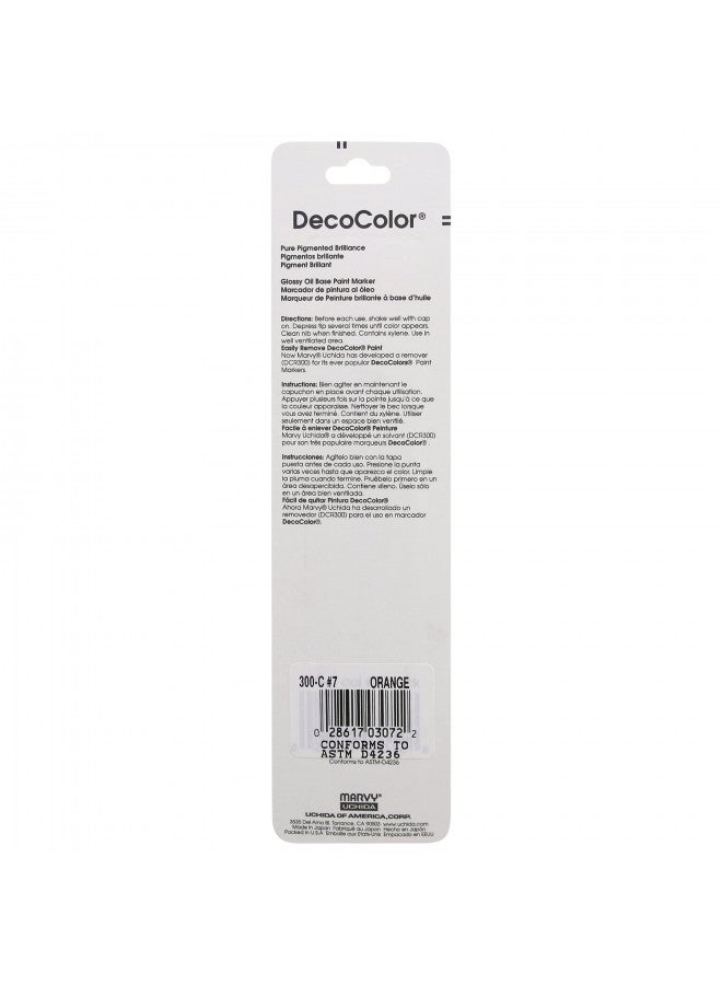 Uchida 300-C-7 Marvy Deco Color Broad Point Paint Marker, Orange - Image 2