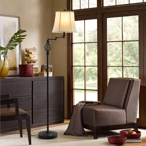 GyroVu Color Temperature Adjustable Floor lamp, Traditional 350° Adjustable Swing Arm Floor Lamp Vintage Pole lamp Farmhouse Lamp for Living Rooms & Offices, Rustic Standing Lamp for Bedroom Reading - Image 4