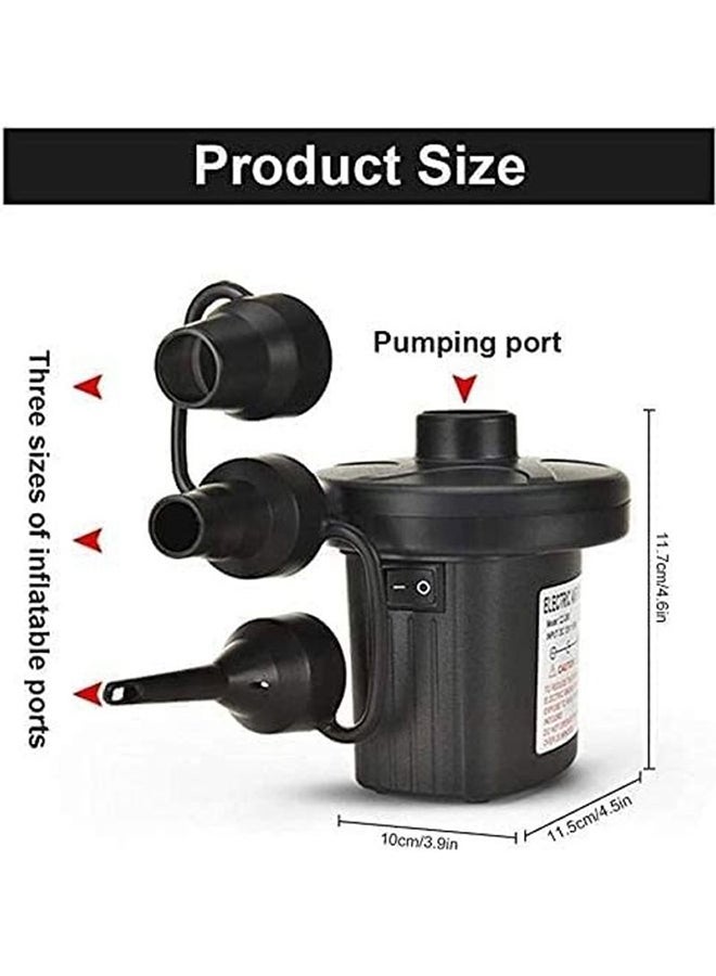 Portable Electric Air Pump With Different Air Filling Nozzles Plastic Black 11.7 x 11.5 x 10cm - Image 3