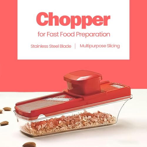 SUPERMOM Multipurpose Chopper 1 Pc – Vegetable & Dry Fruit Multiple Slicer, Manual Kitchen Slicing Tool for Almonds, Cashews, Veggies & Fruits, Stainless Steel Blade Cutter for Fast Food Preparation - Image 5