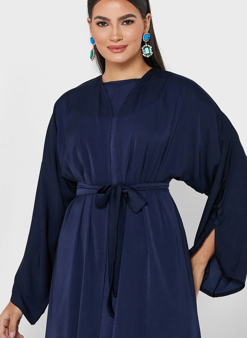 Khizana Contrast Abaya With Inner