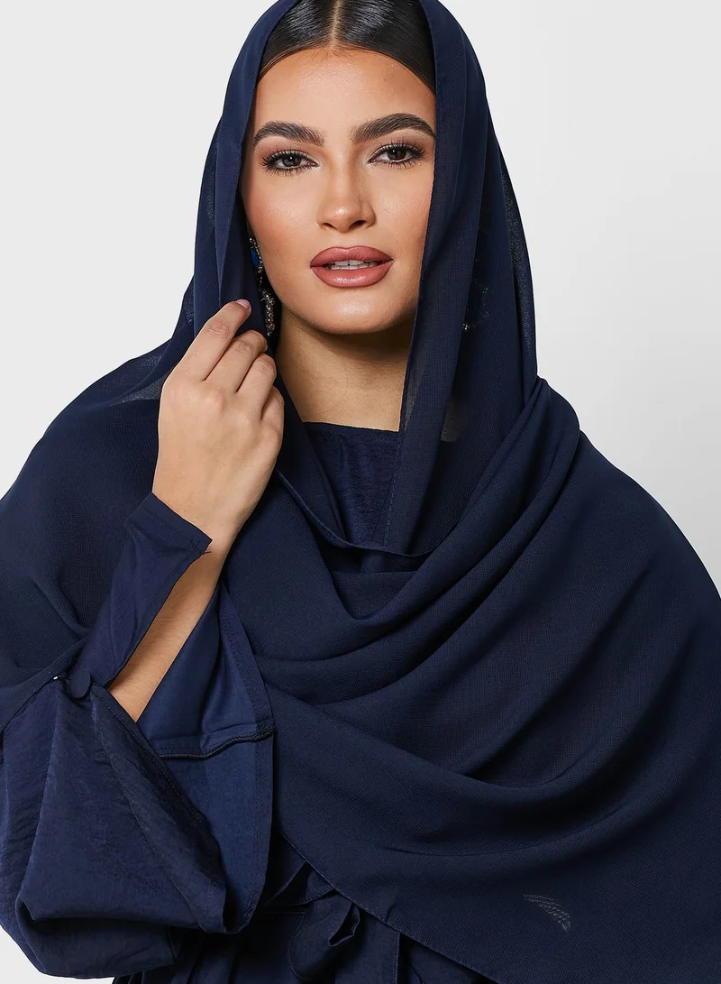 Khizana Contrast Abaya With Inner