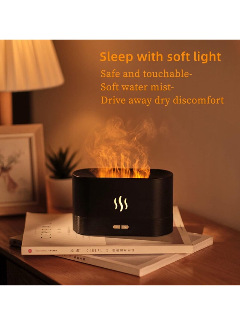 TIGER Flame Air Diffuser | Mini Portable Essential Oil Diffuser, Cool Mist Humidifier for Bedroom, Spa, Office, & Travel | Waterless Auto-Off, White & Black - Image 4