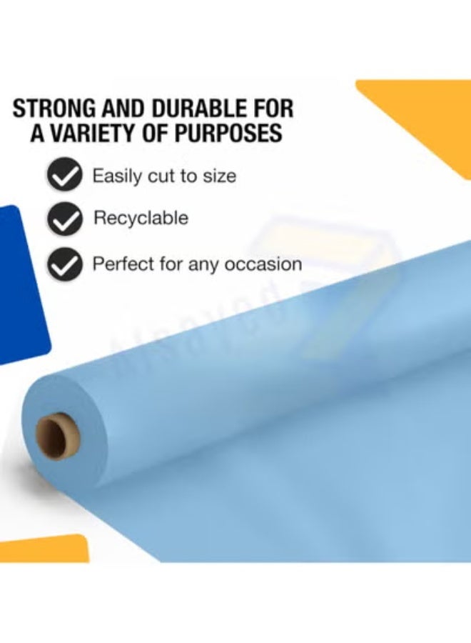 AlsayedP 30 Pcs Sufra Roll Blue Plastic Table Cover Roll 105 * 85 cm Disposable Table Cloth for Picnic, Party, Banquet, Birthdays, Weddings (Blue 30pcs) - Image 2