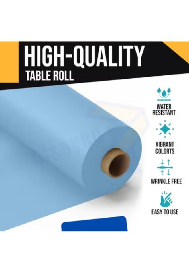 AlsayedP 30 Pcs Sufra Roll Blue Plastic Table Cover Roll 105 * 85 cm Disposable Table Cloth for Picnic, Party, Banquet, Birthdays, Weddings (Blue 30pcs) - Image 4