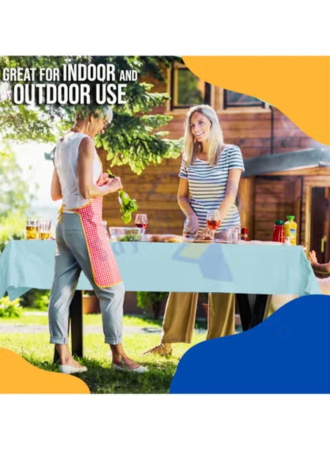 AlsayedP 30 Pcs Sufra Roll Blue Plastic Table Cover Roll 105 * 85 cm Disposable Table Cloth for Picnic, Party, Banquet, Birthdays, Weddings (Blue 30pcs) - Image 5