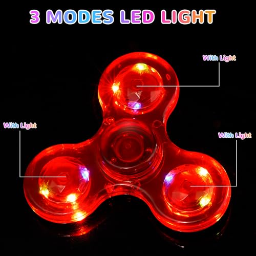 WELLVO 1Pcs LED Fidget Spinner for Kids Adults Light Up Sensory Fidget Toys for Kids 48 812 Anxiety Stress Relief Classroom Prizes Glow in The Dark Hand Spinner Boys Girls Birthday Gifts - Image 5