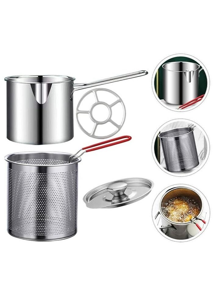 Generic - Deep Fryer Pot Stainless Steel Frying Pan with Strainer Basket and Handle,Tempura Fish Shrimp Chicken Fryer Deep Frying Pot - Image 1