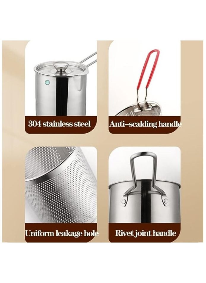 Generic - Deep Fryer Pot Stainless Steel Frying Pan with Strainer Basket and Handle,Tempura Fish Shrimp Chicken Fryer Deep Frying Pot - Image 1