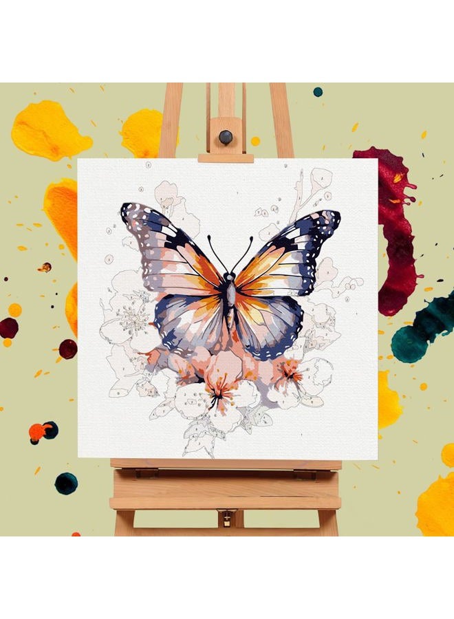 Offito Framed Paint by Numbers Kit for Adults Beginners & Kids Ages 8-12, Butterfly Flowers Acrylic Easy Paint by Number with Frame, Paint by Number Kits on Canvas Framed (10 * 10 Inch, without Easel) - Image 4