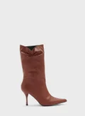 ايلا Ruched Pointed Stiletto Boot
