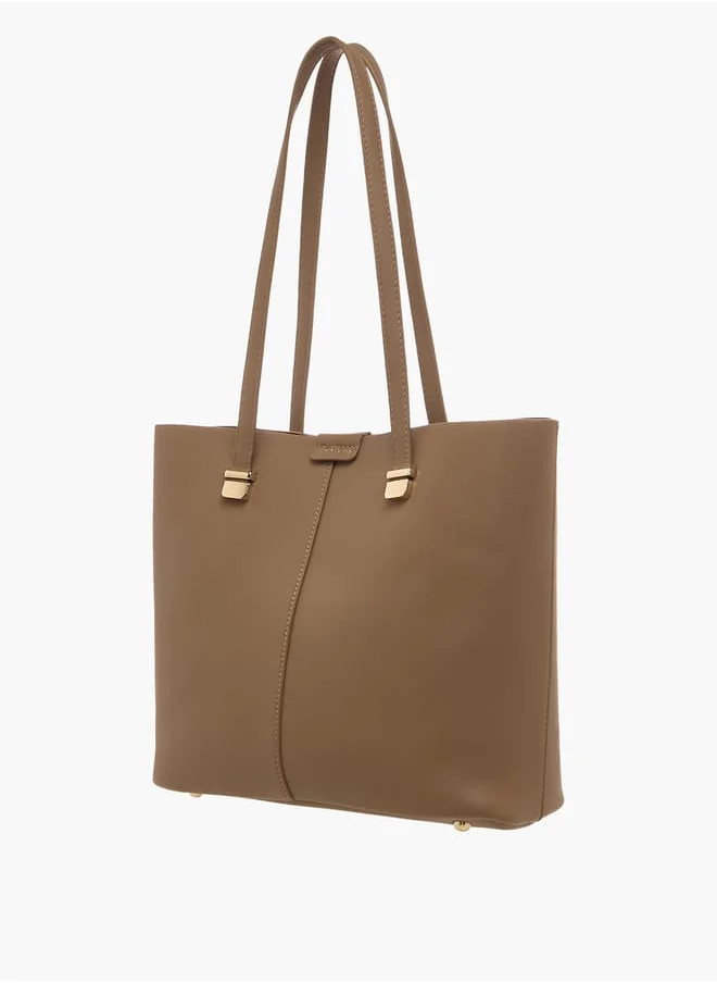 Flora Bella By Shoexpress Women Solid Tote Bag with Detachable Wallet and Pouch