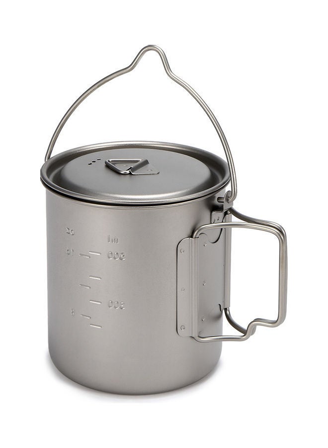 نيبمينينت كوب محمول خفيف للغاية مصنوع من التيتانيوم سعة 750 مل مزود بمقبض قابل للطي فضي 12.5*11*11سم - Image 1