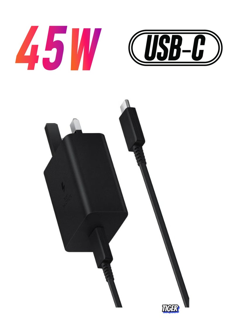 TIGER 45W USB C Charger Super Fast Charger USB C with 5ft Cable for Samsung Galaxy S23 Ultra/S23+/S23/S22 Ultra/S22/S21 Ultra/S21/S20 Ultra/S20/Note 20/Note 10 Plus/Tab S8 Ultra/Tab S8+/Tab S8/Tab S7 - Image 1
