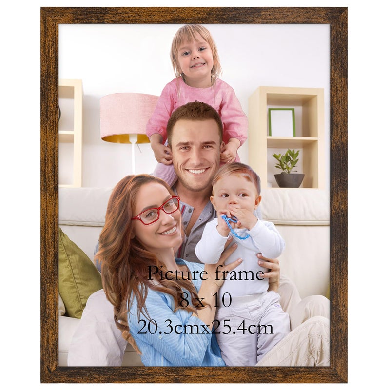 Giftgarden 8x10 Picture Frame Rustic Brown  8 by 10 Thin Photo Frame for Wall Tabletop Display  Single - Image 1