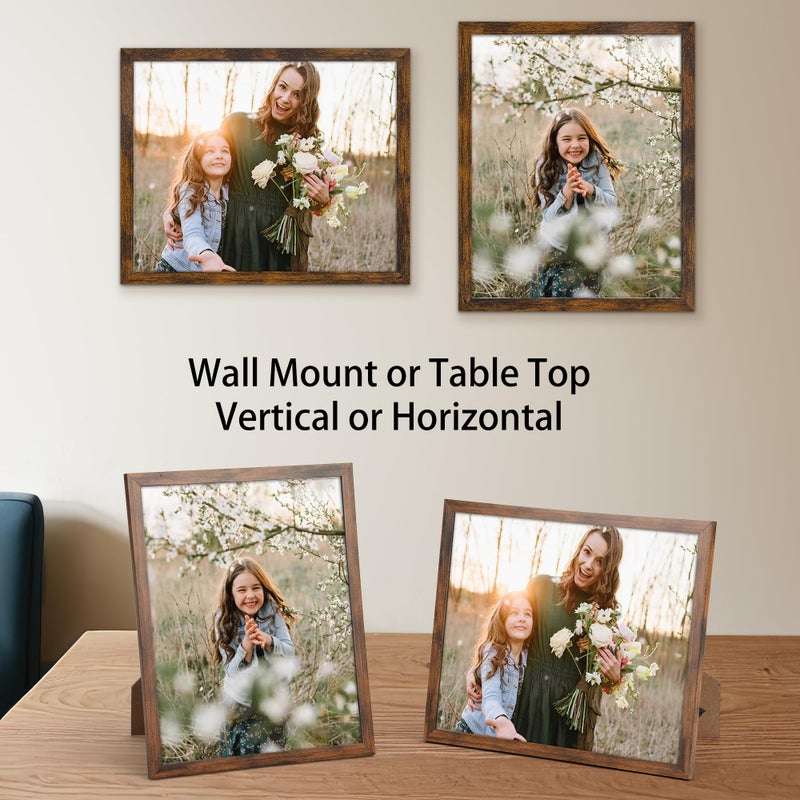 Giftgarden 8x10 Picture Frame Rustic Brown  8 by 10 Thin Photo Frame for Wall Tabletop Display  Single - Image 3