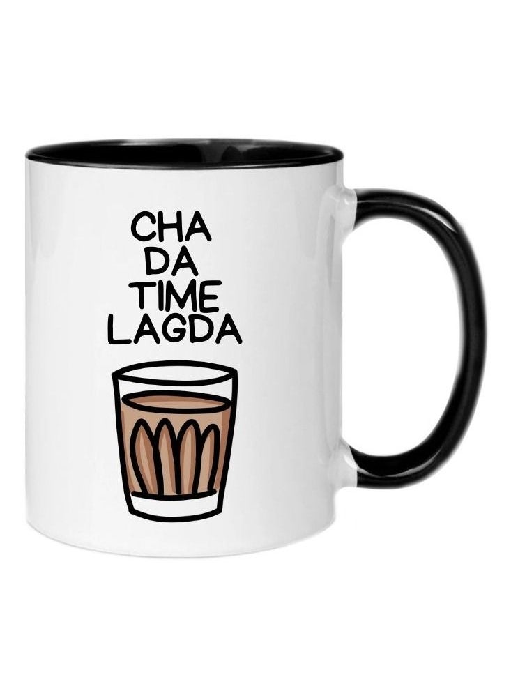 MEC - Funny Punjabi Quote Its Time For Tea Design Printed Coffee Mug 11Oz Black Handle - Image 1