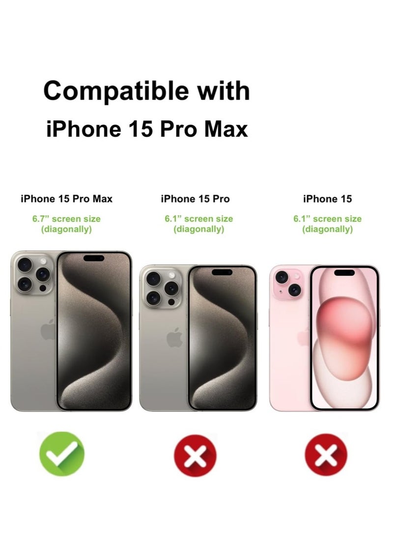 بورتوني حافظة iPhone 15 Pro Max مقاس 6.7 بوصة MagSafe متوافقة مع الشحن اللاسلكي غطاء حماية صلب مقاوم للخدش ومقاوم للصدمات لهاتف Apple iPhone 15 Pro Max - Image 2