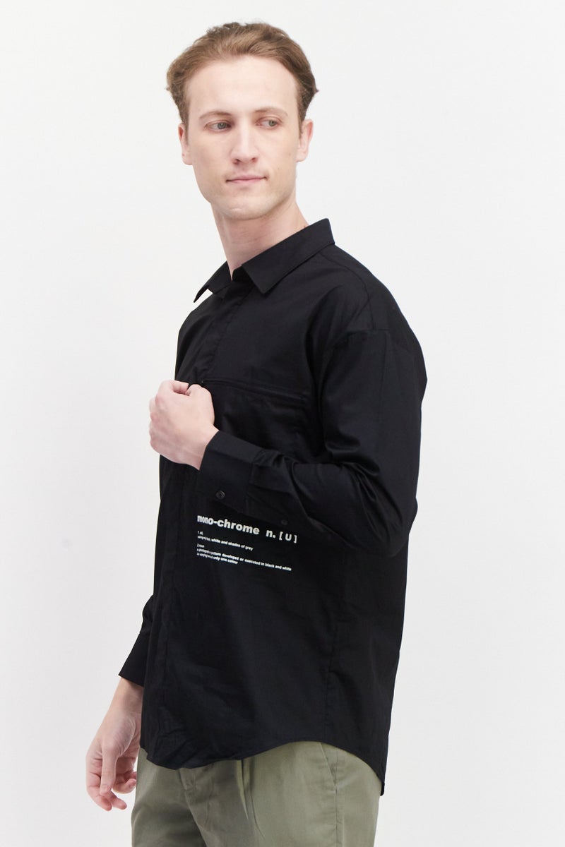 SELECTED Men Regular Fit Long Sleeve Printed Casual Shirts, Black - Image 2