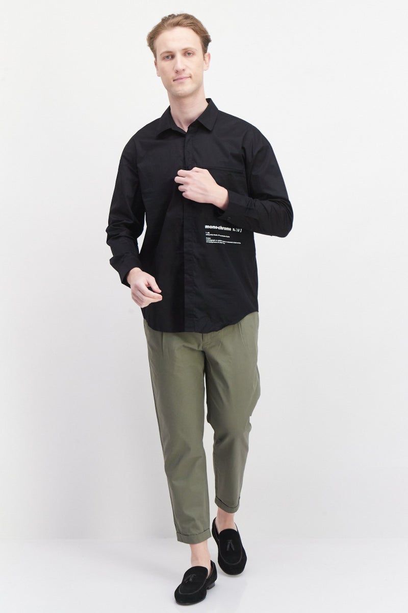 SELECTED Men Regular Fit Long Sleeve Printed Casual Shirts, Black - Image 4